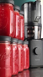 Fun thing about batch juicing on the Nama J2 is that you can multi-task while it does the juicing for you! Catch up on some reading, watch a tutorial video, send a text, respond to an email, do some pushups, take some nice controlled relaxing breaths, whatever you want! You can also be prepping more produce to juice or getting a head start on cleaning up the kitchen. At any rate, this seeded watermelon juice hits the spot! Dreaming of watermelon season! Stay Juicy!!! Save $55 on the Nama J2 Juic