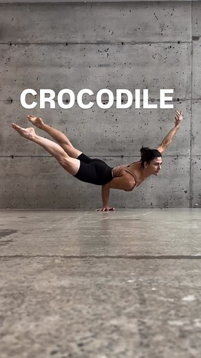 BALANCE NOTION on Instagram: "This position is a first approach to one arm handstand, because you can develop the sensation of balancing on one hand without having to worry about the whole alignment process. If I had to learn it today, here is what I would do. I would first make sure my elbow is well positioned on my body to make sure while performing the crocodile it slips. Feel where your hip bone is prominent in the front, and it wants to get right next to it, on your low abdominal muscles to