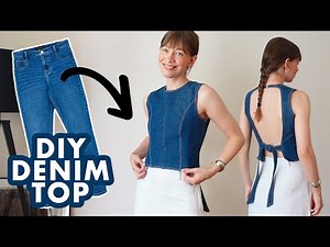 JEANS Upcycling | Sew a denim summer top from old jeans! | Thrift Flip