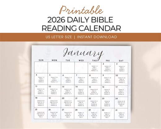 2026 Daily Bible Reading Calendar | One Year Daily Scripture Reading Schedule | Printable Floral Design Christian Planner PDF - Etsy Canada