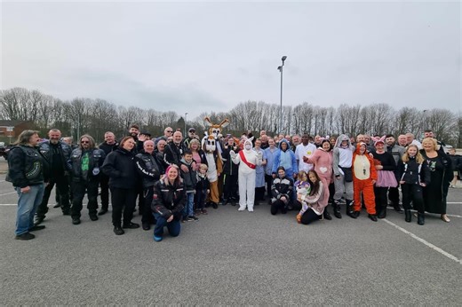 Bunnies on bikes from Chesterfield motorcycle club run Easter eggs to hospital