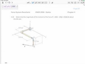 Statics - 3D Moment about an axis example 2