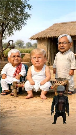 🤣 Triple Comedy Scene | Lalu-Trump-Nitish #funny #trending #shorts