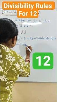 Divisibility Rules For 12 | Divisibility Test For 12 | Divisibility Rules #shots #divisibilityrules