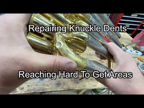 Repairing Tuba Knuckle Dents- band instrument repair- Wes lee music repair