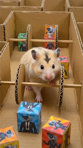 Hamster escape from Skibidi Toilet Maze #hamster #hamsterMaze #hamsterchallenge