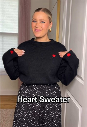 This heart sweater is simple and easy! The embroidery hearts give some detail while keeping it low key! I love this one as an easy Valentine’s Day top! #heartsweater #valentinesdayoutfit #embroiderysweatshirt #sweaterstyle #valentinesday