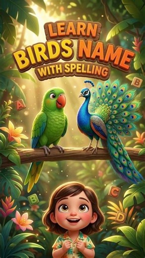 Learn Birds Name with Spelling 🦜 | Kids Educational Video #shorts #smartkidsclub