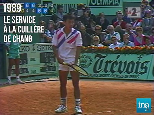 1989, le mythique service à la cuillère de Michael Chang #RolandGarros 🎾 | INA
