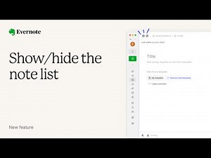 Show/hide your note list for better focus