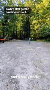 Jessica and Foxfire staff got the dowsing rods out... And it worked! Read more about it https://en.m.wikipedia.org/wiki/Dowsing | The Foxfire Museum