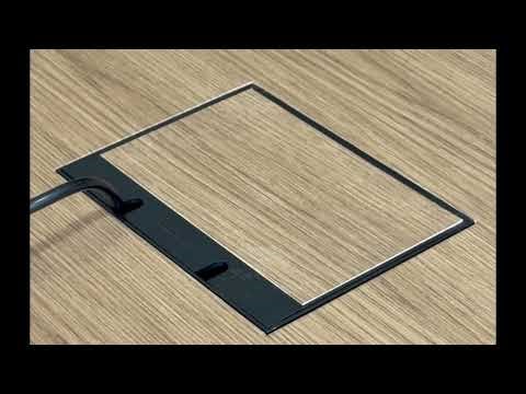 Matt Black Recessed Floor Socket in Wood Floor