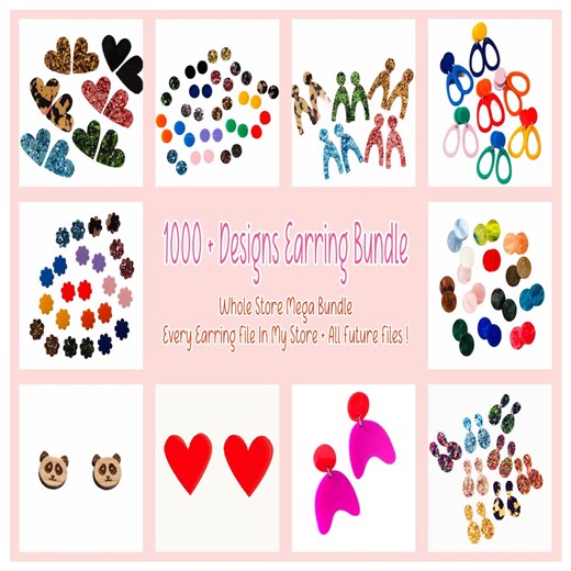Earring SVG Template Bundle – Digital Laser Cut Files for DIY Earrings | Cricut, Glowforge, Silhouette | Acrylic, Wood, Leather Cut Designs - Etsy