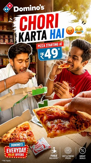 Chori karta hai😂 #dominos #dominospizza #dominosfreepizza #pizza #dominospizzaofferbydominosoffers