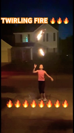 Twirling FIRE? Yep! It’s my first time doing #firebaton! #music #fire #fun #lila #dance #baton