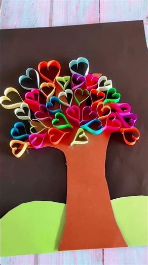 DIY Paper Art Idea | Beautiful Tree Craft Tutorial #papercraft#diycraft#craftideas