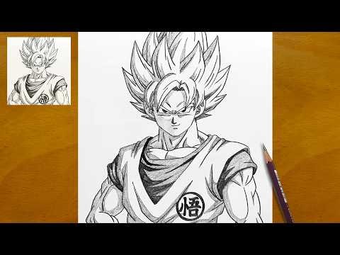 How to Draw Goku Super Saiyan Step by Step | Easy Anime Drawing