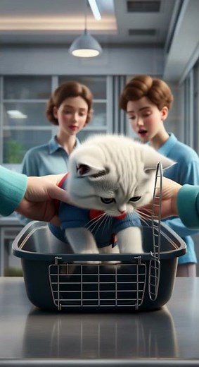 Poor cat doesn't like going to vet 😿 Meow Hilarious reaction caught on camera