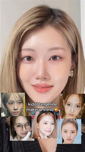 kidol tangerine makeup trend & tips 🍊✨ #shorts