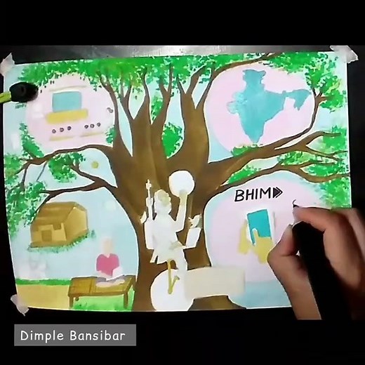Digital India Drawing | Digital India poster making | drawing competition | tutorial #shorts