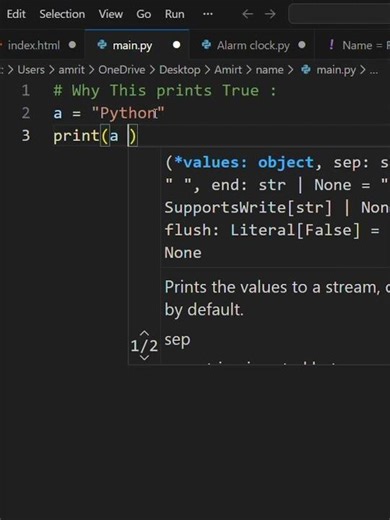 Why This Prints True #shorts #python