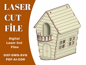 Laser Cut Bird Box Plywood Model Dxf and Dwg Laser Template Bird House Dxf Dwg Pdf Ai Svg Cdr Model for Laser Cut Model Dollhouse Laser Plan - Etsy