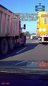 92K views · 1.7K reactions | "Cutoff by the same dump truck twice, no interactions prior." | Dashcam Lessons | Facebook