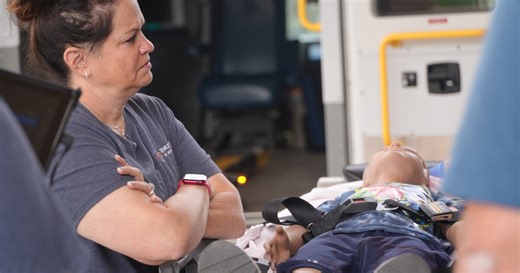 Staff at St Peter's Health go through an opioid overdose simulation to be prepared