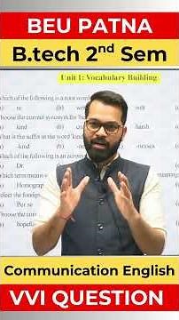 Communication English | B.tech 2nd Semester | VVI Questions | Practice Session #beu #btech #semester