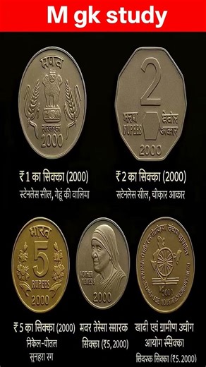 2000 Ke Rare Indian Coins 💰 | ₹1 ₹2 ₹5 Special & Commemorative Coins | Coin Value #shorts #gk #facts