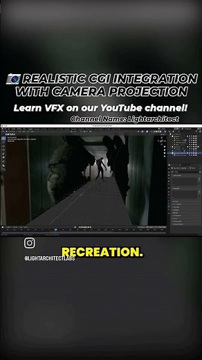 🎯Realistic CGI Integration with Camera Projection: VFX Tip #3dcompositing #blender3d #cgi #b3d