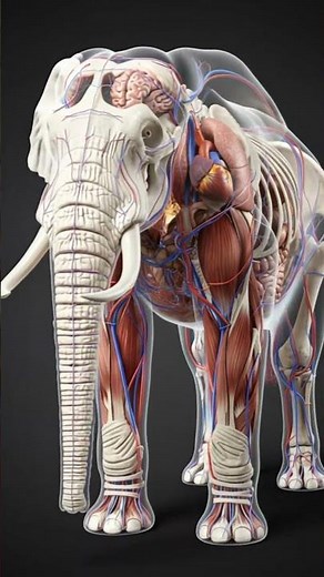 "3D Elephant Anatomy | Full Internal Organs, Skeleton & Muscles Visualization"