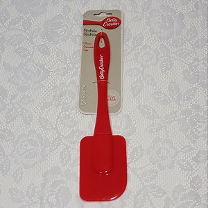 Betty Crocker Silicone Red Spatula with Monster Recipe Cookies on the Back