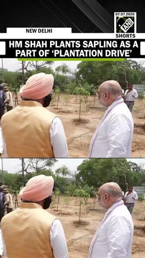 Watch! Union Home Minister Amit Shah plants a sapling as part of a plantation drive