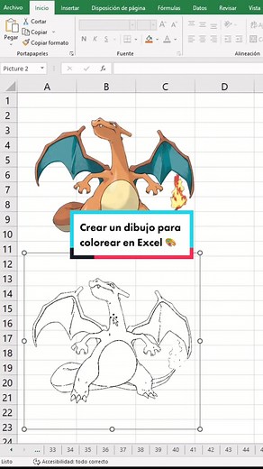 Preparar un dibujo para colorear en Excel 🎨 📁 ¡Guarda el vídeo para acordarte del truco y comenta cualquier duda en los comentarios! 📊 Sígueme para vídeos de Excel diarios #ExcelConAlvaro #Excel #ExcelTips #AprenderExcel #ExcelBasico #trucosexcel