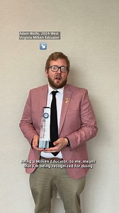 7K views · 65 reactions | Adam Wolfe, a math and engineering teacher at Nitro High School in Kanawha County, shares what it means to him to be named a 2024 West Virginia Milken Educator. ✏️ Thank you for all you do, Adam!  #WVEd #ThankATeacher | West Virginia Department of Education | Facebook