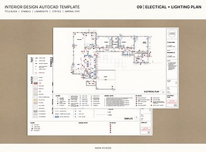 ELECTRICAL   LIGHTING PLAN 17x11 | Interior Design Autocad Plan Template - Etsy