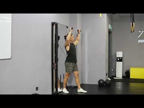 Dual Cable Standing Overhead Press