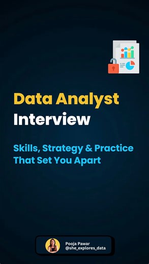 Pooja Pawar, PhD | Python | SQL | Power BI | Excel on Instagram: "A data analyst interview is not just about tools. It is about how clearly you think, structure problems, and explain decisions. Strong preparation usually focuses on three areas. First, technical fundamentals. Interviewers expect confidence in SQL, spreadsheet analysis, and at least one BI or visualization tool. You should be comfortable explaining not just how a query or formula works, but why you used it. Second, problem-solving