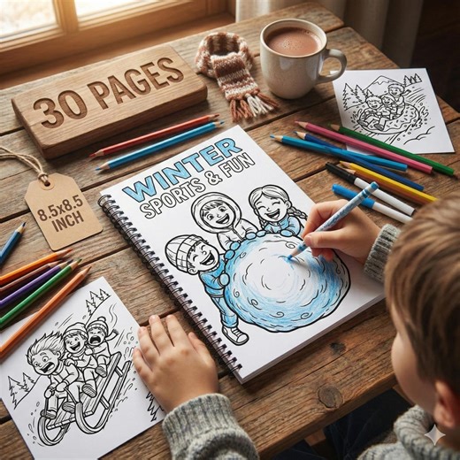 Winter Coloring Pages for Kids | Snow Activities, 30 JPG (digital Download) - Etsy