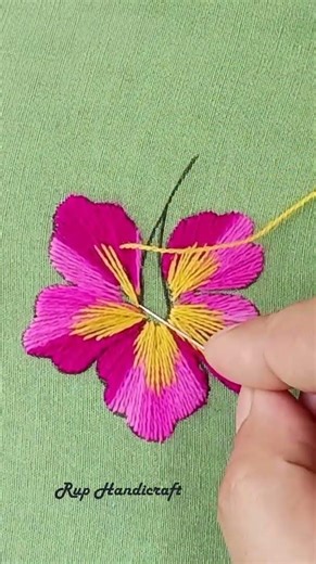 Flower Embroidery 😍😍 Hibiscus Flower Embroidery,New New Flower Embroidery by Rup Handicraft