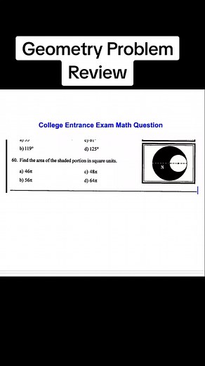 College Geometry Problems Review for Entrance Exams