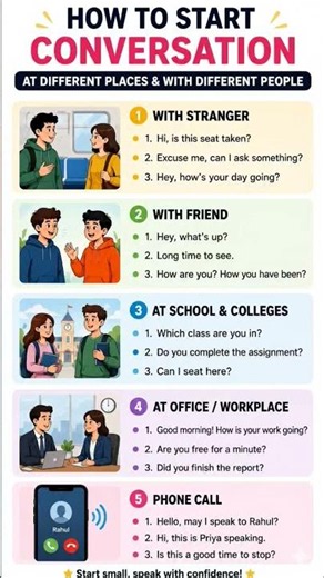 Simple English Conversation Starters for Beginners✨✨