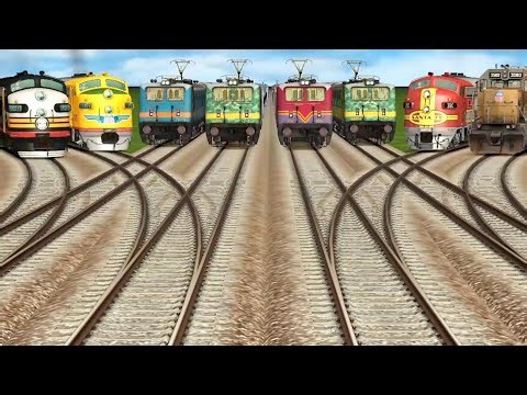 8 Trains Crossing At Realistic Railraod / Ultimate Trains Crossing Challange - Can I survived