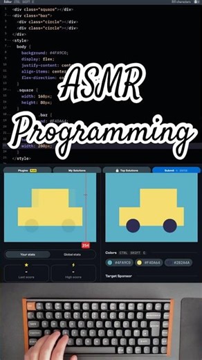 ASMR CSS Battle 17th January #coding #asmr #cssbattle #keychronk2 #webdev #keyboard #html #creative