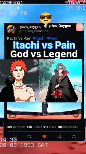 Itachi Vs Pain😎 epic battle 🔥 #trending #shorts #itachi #pain #song
