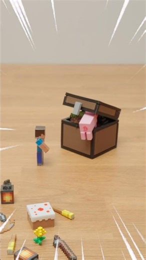 Made a Minecraft Chest IRL 📦🐽 #minecraft #diy