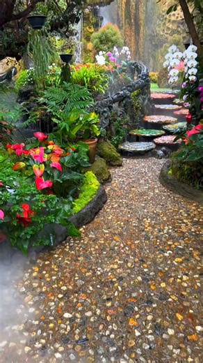3.9K views · 41 reactions | Gain insights into creating vibrant garden landscapes featuring lush plants, stone pathways, and flowing water. Explore ideas that bring harmony and elegance to your outdoor space. | Craft Row | Facebook