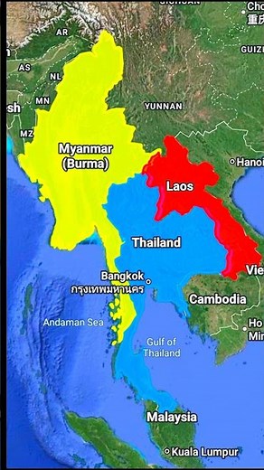 Myanmar Burma shares borders with 5 countries 🌏 #shorts #geography #myanmar