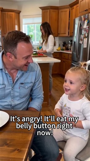 Toddler invents a "Belly Button Defense War" just to score a chicken leg! 🐔